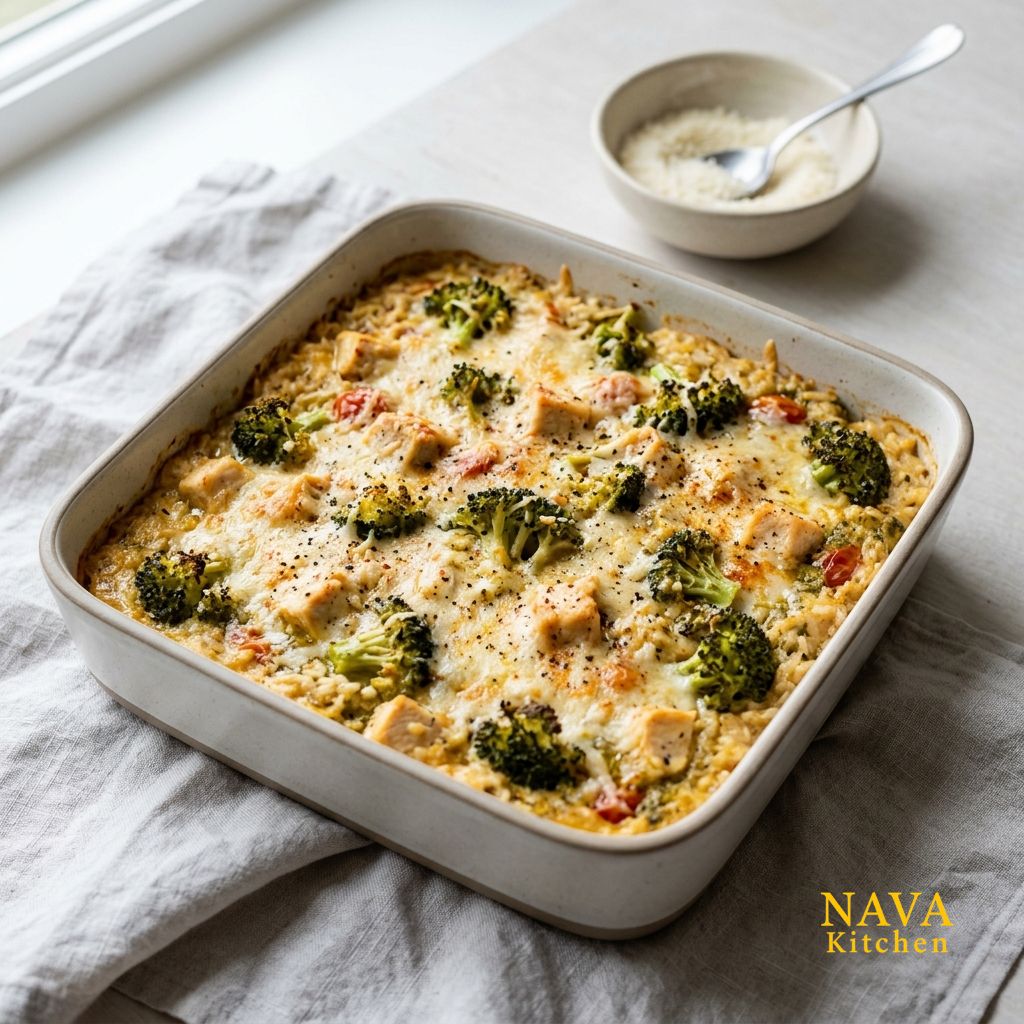 Pesto Chicken Rice Bake