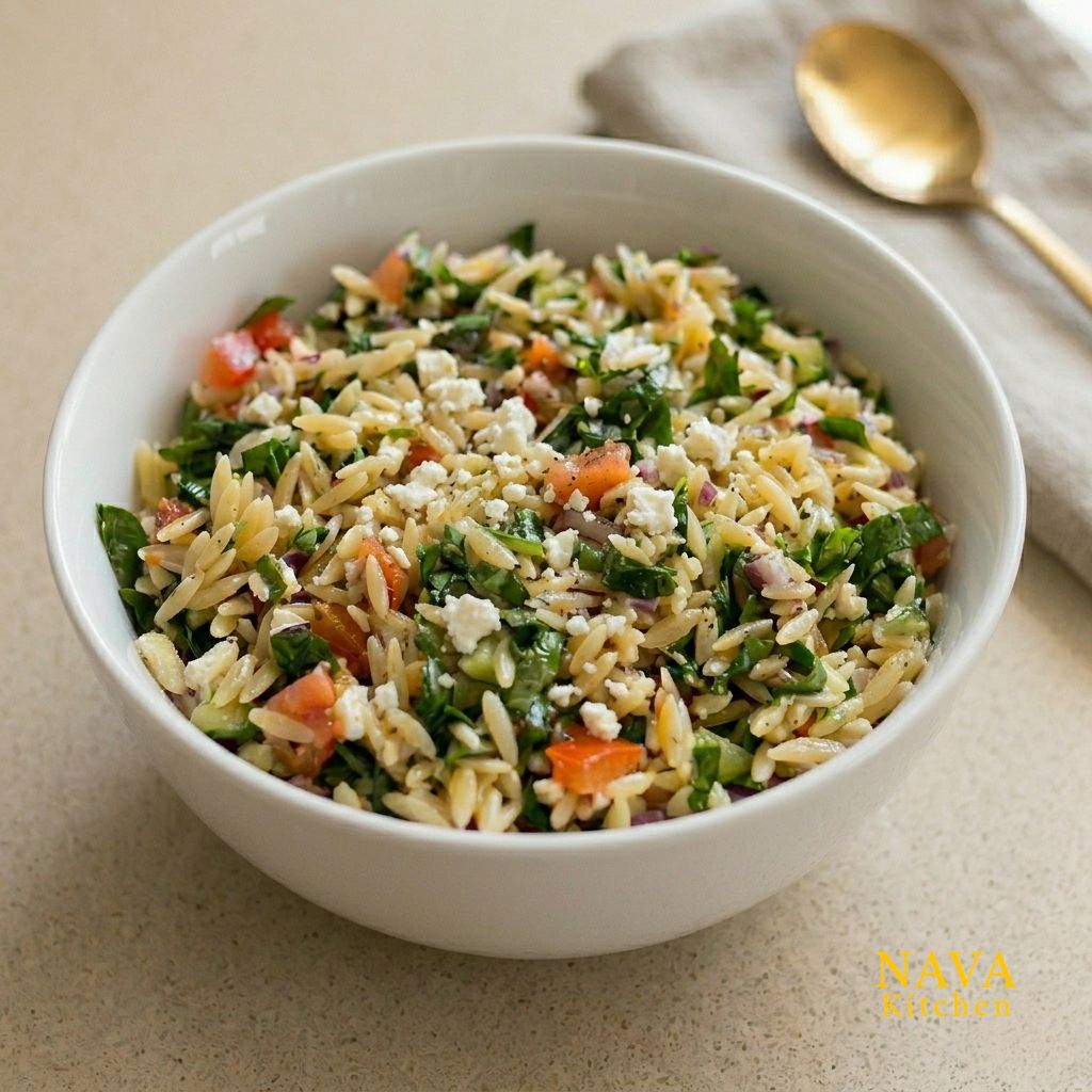 Spinach Feta Orzo Salad
