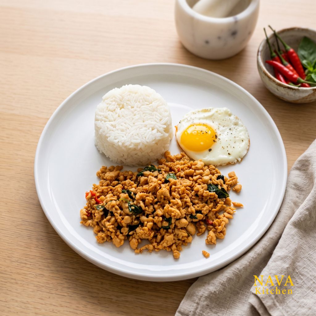 Pad Kra Pao Gai (Thai Basil Chicken with Fried Egg)